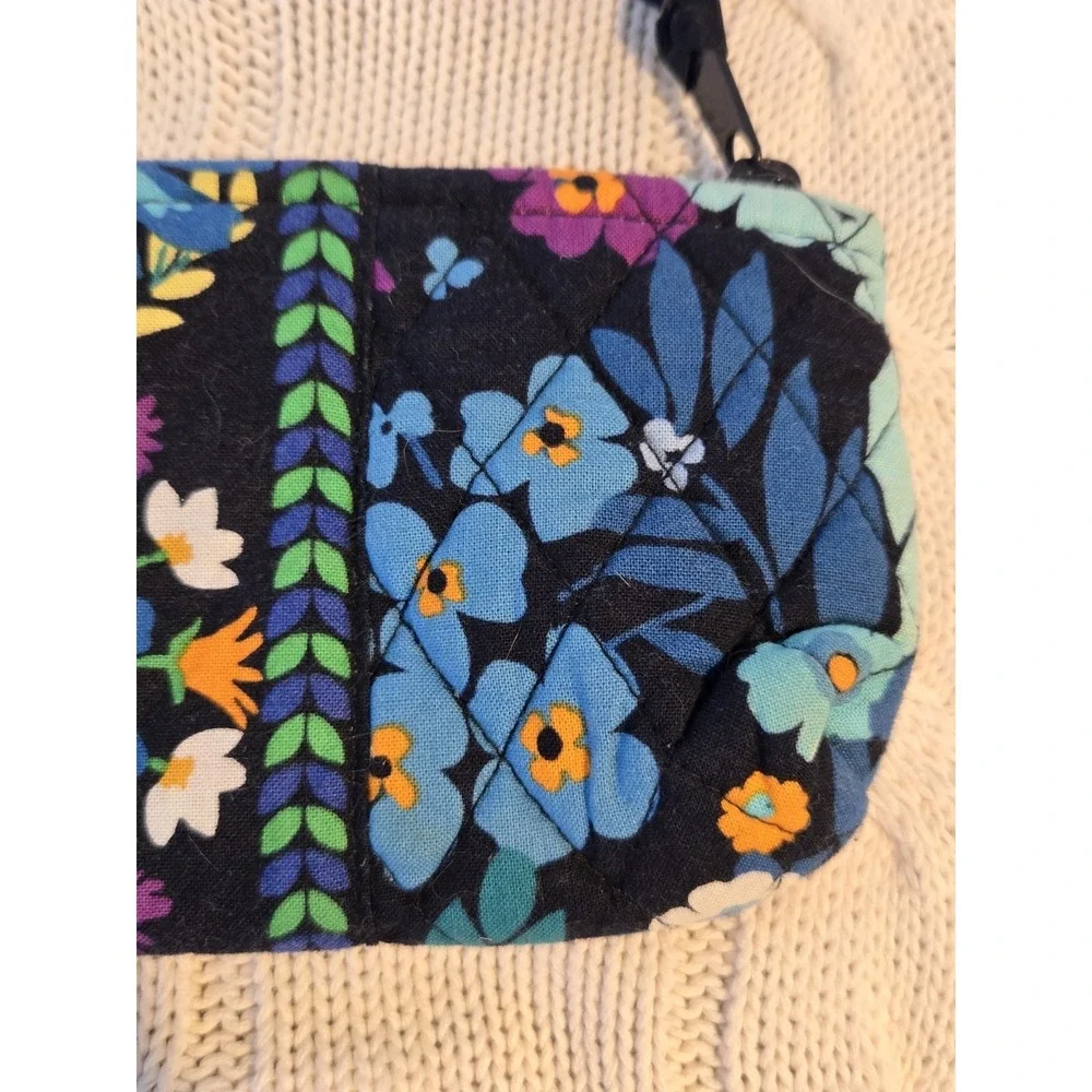 Vera Bradley Quilted Zip Eyeglass Sunglasses Case Pouch Retired Blue Floral 9